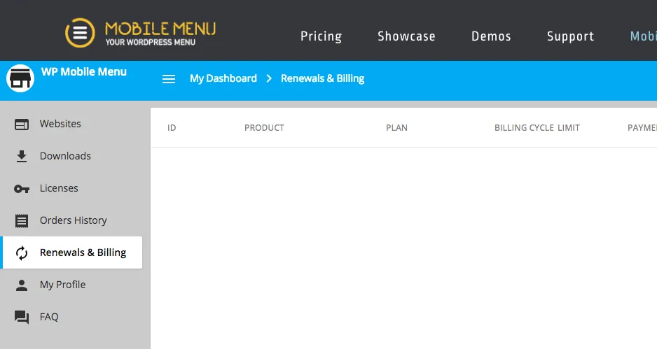 Login na área de cliente